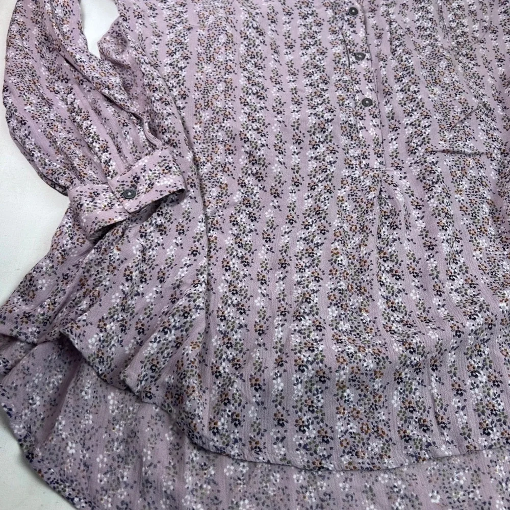 Free People Purple Floral Top Lavender Small Cottagecore‎ Fairycore Boho Peasant